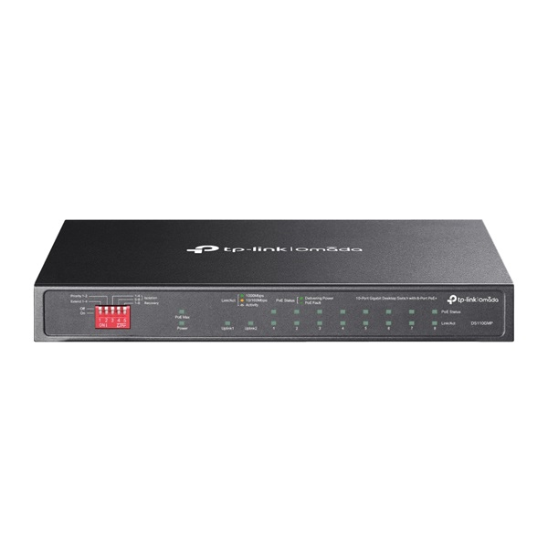 TP-LINK OMADA Switch 9x1000Mbps(8xPOE+) + 1xGigabit SFP Fémházas, DS110GMP