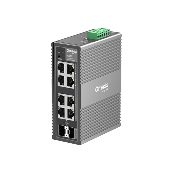 TP-LINK OMADA Switch Ipari 6x1000Mbps + 2xGigabit kombó SFP Fémházas, IES208G