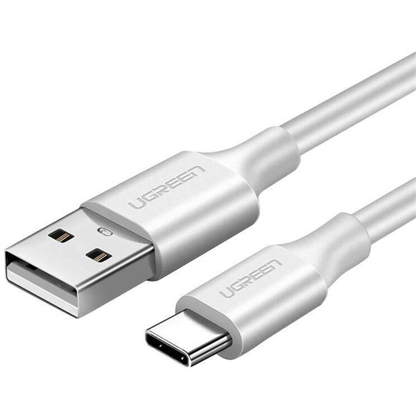 UGREEN Kábel USB 2.0 USB-A - USB-C, Gyorstöltő, 18W, 3A, M/M, 1m, fehér