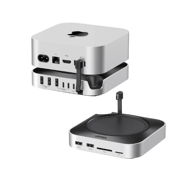 UGREEN Mac Mini M4 Dokkoló állomás, 11 az 1-ben, 8TB 10Gbs NVMe SSD, 5x USB-A, 2x USB-C, SD/TF kártya olvasó, szürke