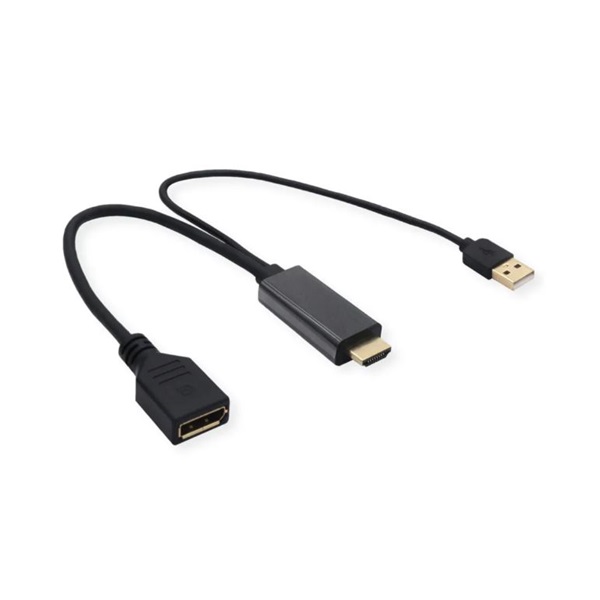 VALUE Adapter v1.2, HDMI - Displayport, aktív jelátalakító, M/F