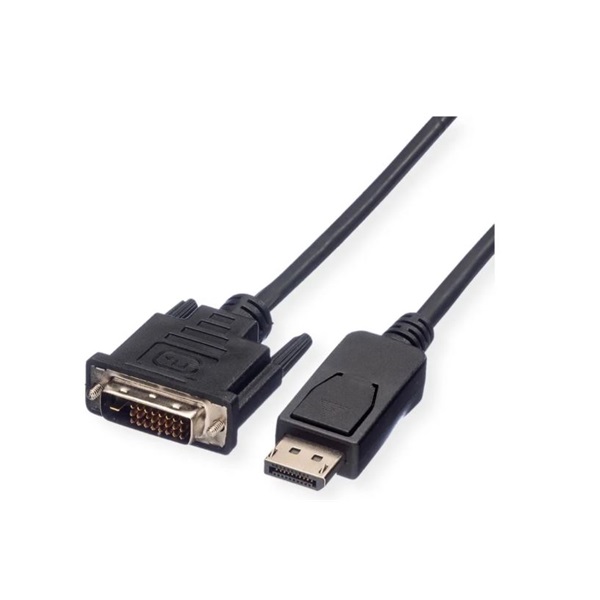 VALUE kábel DisplayPort 1.1 - DVI(24+1), DP - DVI, 2K@60Hz, M/M, LSOH, 1m, fekete