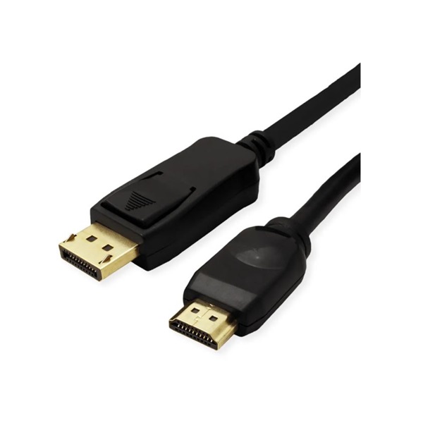 VALUE kábel DisplayPort 1.2 DP - HDMI (UHDTV), 4K@60Hz, M/M, 2m, fekete