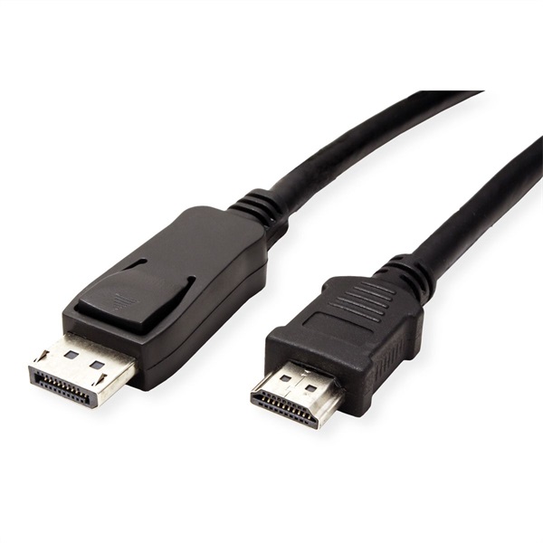 VALUE Kábel DisplayPort 1.1 DP - HDMI, 2K@60Hz, M/M, 1,5m, fekete
