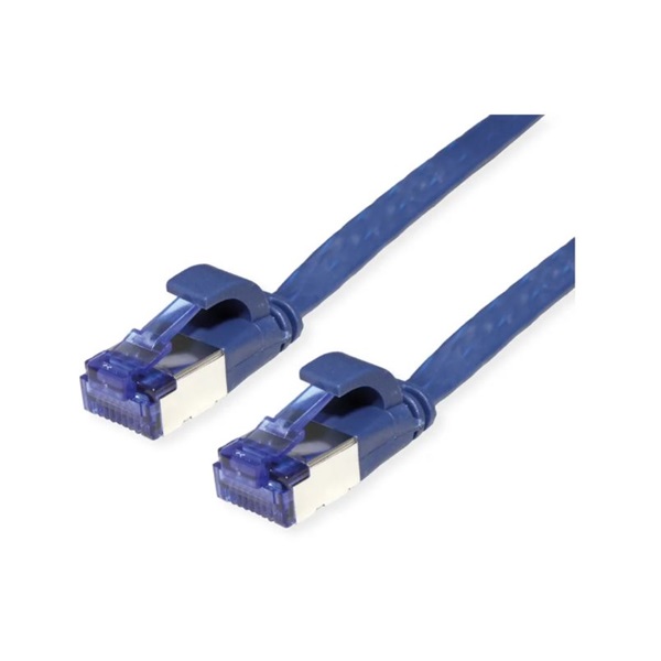 VALUE Patch kábel FTP CAT6a lapos kivitel 1m, kék