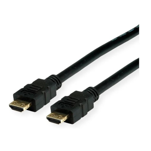VALUE kábel HDMI 2.0 HDMI - HDMI 4K@60Hz High Speed + Ethernet, M/M, erősített dugós,  2m, fekete