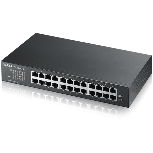 ZYXEL Switch 24x1000Mbps Fémházas Rackes, GS1100-24E-EU0104F