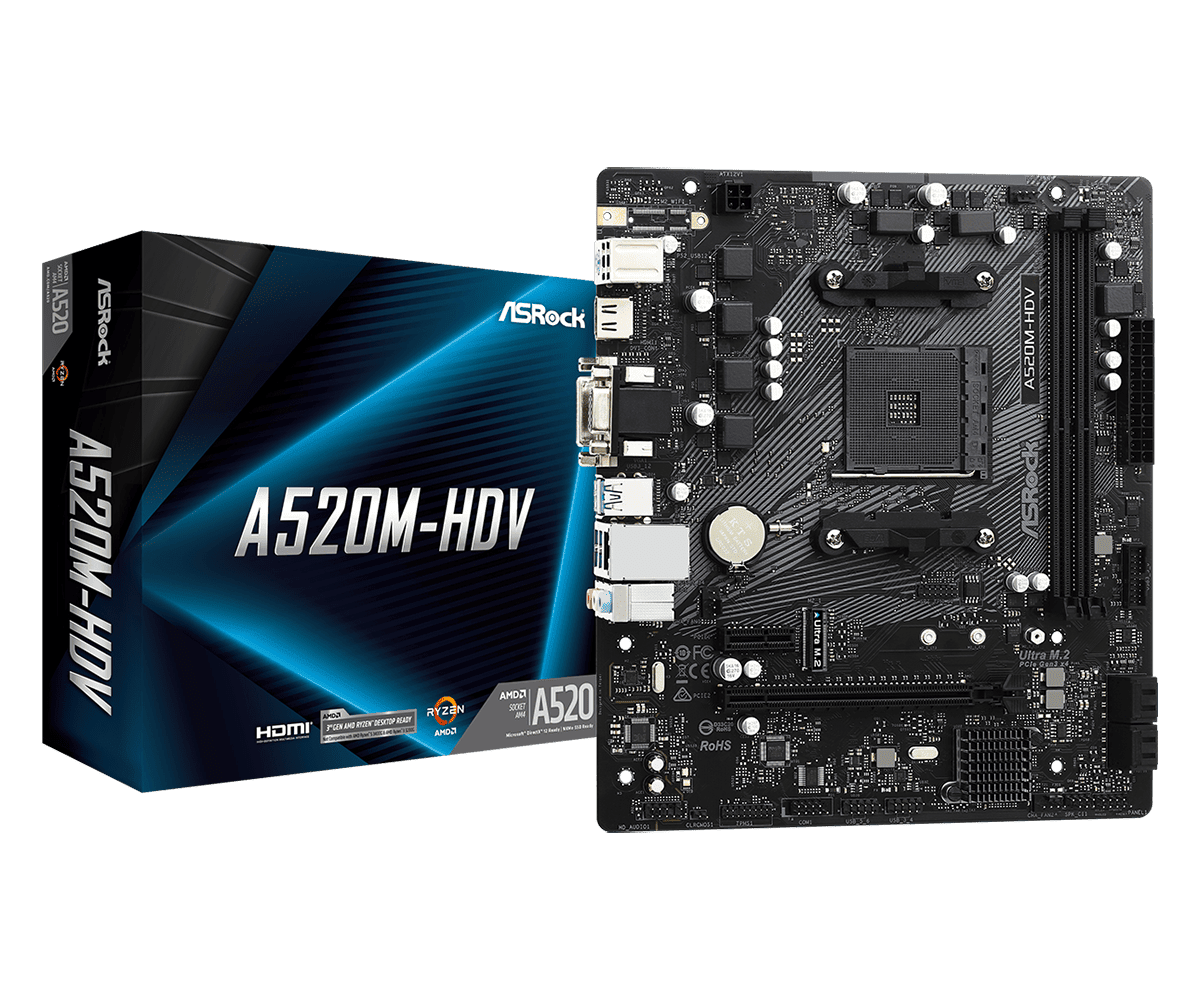 ASRock A520M-HDV AM4 DDR4 microATX alaplap