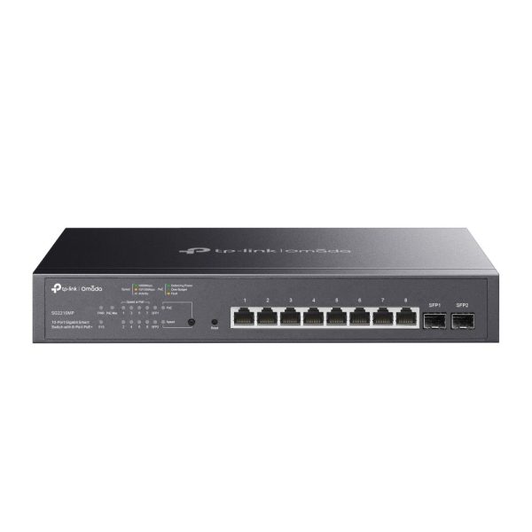 TP-LINK OMADA Switch 8x1000Mbps (8xPOE+) + 2 SFP, Menedzselhető, TL-SG2210MP