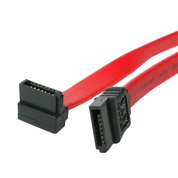 StarTech SATA 3 F/F adatkábel 0.6m egyenes/90° jobb piros