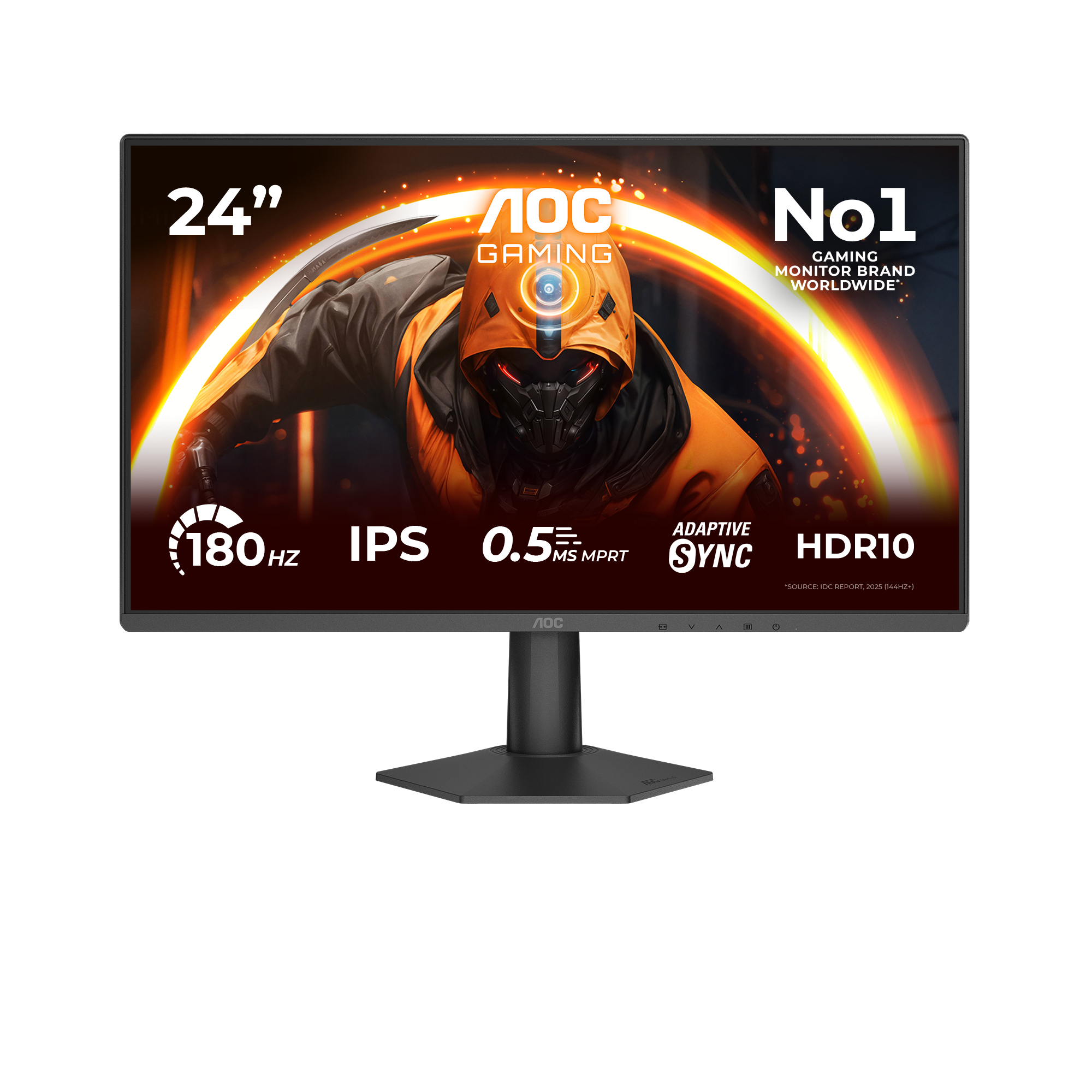 AOC Gaming 180Hz IPS monitor 23,8" 24G50F, 1920x1080, 16:9, 300cd/m2, 4ms, HDMI/DisplayPort
